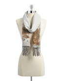 Lord & Taylor Border Floral Scarf - CAMEL