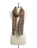 Lord & Taylor Classic Animal Scarf - CAMEL CHOCOLATE