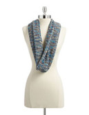 Lord & Taylor Salt and Pepper Infinity Scarf - DENIM