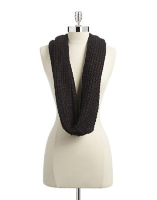 Lord & Taylor Sparkle Knit Infinity Scarf - BLACK