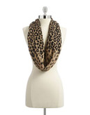 Lord & Taylor Leopard Knit Infinity Scarf - CAMEL