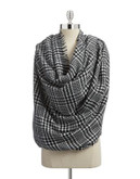 Lord & Taylor Houndstooth Wrap Scarf - BLACK/WHITE