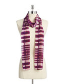 Echo Brushed Plaid Silk Scarf - FOREST BERRY