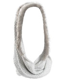 Collection 18 Marled Knit Faux Fur Hood Double Loop - FROSTED GLASS