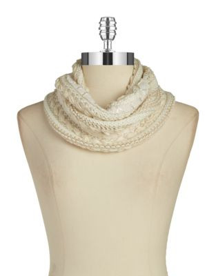 Lauren Ralph Lauren Textured Wool-Blend Loop Scarf - CREAM