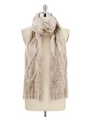 Nine West Cable Knit Scarf - CAMEL/SNOW