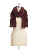 Surell Long Haired Rabbit Scarf - WINE