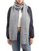 Topshop Chunky Brushed Scarf - LIGHT GREY