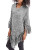 Topshop Knitted Hooded Tassel Poncho - GREY