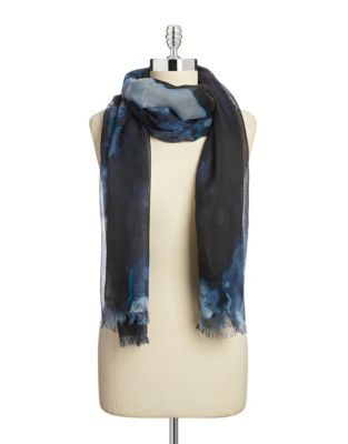 Lord & Taylor Evening Floral Scarf - BLUE