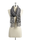 Lord & Taylor Houndstooth Scarf - BLACK WHITE