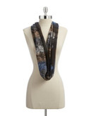 Lord & Taylor Feathers Infinity Loop Scarf - BLUE