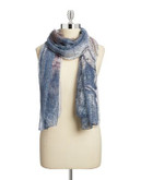 Lord & Taylor Map Print Scarf - BLUE