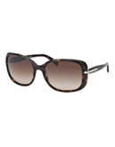 Prada High Fashion Oversized Rectangle Sunglasses - HAVANA