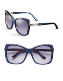 Swarovski SK0090 59mm Square Sunglasses - BLUE