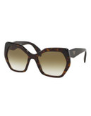 Prada Heritage Oversized Irregular Sunglasses - HAVANA