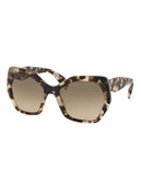 Prada Heritage Oversized Irregular Sunglasses - SPOTTED OPAL BROWN