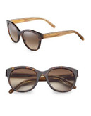 Burberry 54mm Two-Tone Wayfarer Sunglasses - DARK HAVANA