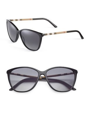 Burberry 58mm Contrast Wayfarer Sunglasses - BLACK (POLARIZED)