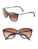 Burberry 58mm Contrast Wayfarer Sunglasses - BORDEAUX