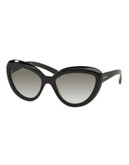 Prada 57mm Cats-Eye Sunglasses - BLACK