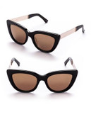 Sunday Somewhere Laura 54mm Cat-Eye Metal Sunglasses - BLACK/GOLD MIRROR