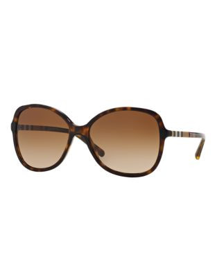 Burberry Check Block 56mm Butterfly Sunglasses - HAVANA