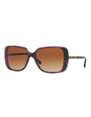 Burberry Check Block 57mm Square Sunglasses - PINK