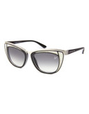 Swarovski Diva Sunglasses - BLACK AND WHITE