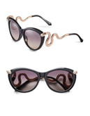 Roberto Cavalli RC889S 56mm Cat Eye Sunglasses - SHINY BLACK