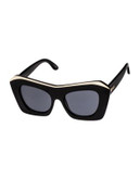 Le Specs Villain 47mm Cat-Eye Sunglasses - BLACK