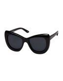 Le Specs Queenie 51mm Cat-Eye Sunglasses - BLACK