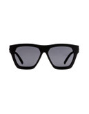 Le Specs New Wave 55mm Wayfarer Sunglasses - BLACK RUBBER (POLARIZED)