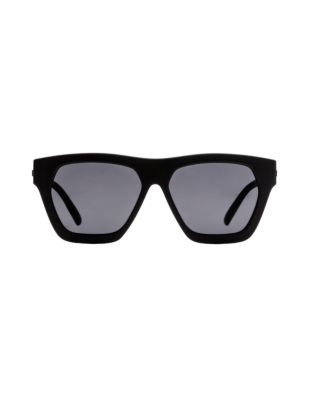 Le Specs New Wave 55mm Wayfarer Sunglasses - BLACK RUBBER (POLARIZED)