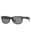 Ray-Ban New Wayfarer Sunglasses - BLACK RUBBERIZED (622) - 52 MM