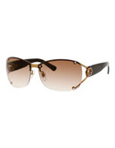 Gucci Rimless 2820 Sunglasses - SHINY BROWN