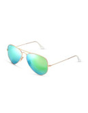 Ray-Ban Original Classic Aviator Sunglasses - MATTE GOLD/GREEN MIRRORED LENSES (112/19) - 58 MM