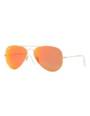 Ray-Ban Original Classic Aviator Sunglasses - MATTE GOLD/ORANGE MIRRORED LENSES (112/69) - 58 MM