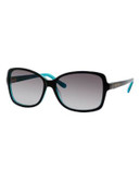 Kate Spade New York Ailey Sunglasses - BLACK TURQUOISE