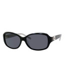 Kate Spade New York Annika Square Sunglasses - BLACK/SILVER