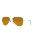 Ray-Ban Original Classic Aviator Sunglasses - MATTE GOLD/BROWN MIRRORED LENSES (112/93) - 58 MM