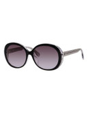Fendi Round 0001/S Sunglasses - BLACK CRYSTAL