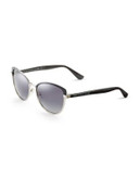 Marc By Marc Jacobs Two Tone Round Cat Eye Sunglasses - BLACK
