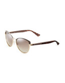 Marc By Marc Jacobs Two Tone Round Cat Eye Sunglasses - HAVANA/GOLD