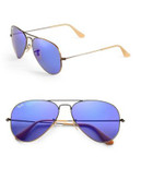 Ray-Ban Original Classic Aviator Sunglasses - BRONZE WITH BLUE MIRRORED LENSES (167/68) - 58 MM