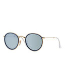 Ray-Ban Folding Wired Round Sunglasses - ARISTA GOLD/SILVER MIRRORED (001/30)