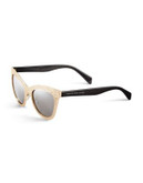 Marc By Marc Jacobs Perforated Cat-Eye Sunglasses - GOLD BLACK