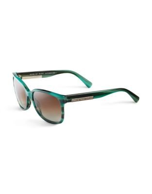 Marc By Marc Jacobs Large Wayfarer Sunglasses - STRIPED GREEN