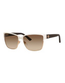 Gucci GG4263/S Rectangular Sunglasses - GOLD COPPER IVORY