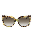 Ferragamo Square Sunglasses SF676S - GREEN TORTOISE